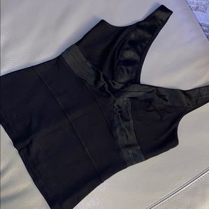 Black jersey and satin BeBe tank top blouse